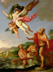 Netuno Perseguindo Coronis, 1665-70 óleo sobre tela
