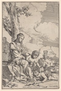 A Sagrada Família com o infante São João beijando os pés de Cristo, 1640-60.