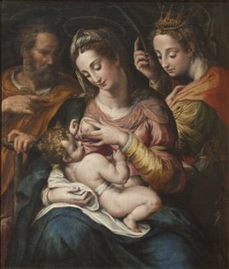 La Sainte Famille et Sainte Catherine - A Sagrada Família com Santa Catarina, de Procaccini, Giulio Cesare (1574-1625). Óleo sobre tela. Dimensão : 77x67 cm. Nationalmuseum Estocolmo de Giulio Cesare Procaccini