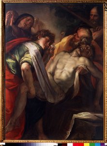 "O Entombamento de Cristo" Pintura de Giulio Cesare Procaccini (1574-1625) ca. 1620 Museu Pushkin, Moscovo de Giulio Cesare Procaccini