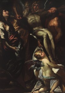 A Descida da Cruz com os Santos Maria Madalena, Agostinho, Jerônimo e Anjos, c. 1618