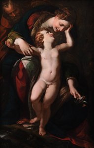A Sagrada Família O resto da fuga para o Egito, 1613-1615 de Giulio Cesare Procaccini