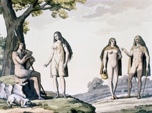 Fantasias de antigos alemães, gravuras de Fantasias Antigas e Modernas de Giulio Ferrario (1767-1847)