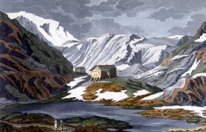 Hospice du grand Saint-Bernard na Suíça - em “” O traje antigo e moderno” de Ferrario, ed. Milão de Giulio Ferrario