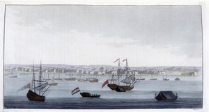 Vista da cidade de Paramaribo (Guiana) - em “” O Traje Antigo e Moderno” do Dr. Jules Ferrario, ed. Milão de Giulio Ferrario
