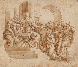 A abstinência de Scipio. Por volta de 1530-32 de Giulio Romano