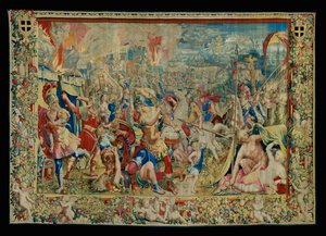 A história de Cipião: o incêndio do acampamento cartaginês ... de Giulio Romano