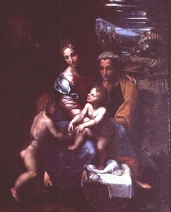 Madonna e Criança com S. Ana e S. João Baptista de Giulio Romano