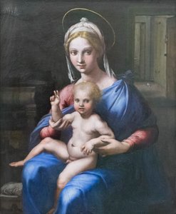 A Virgem e a criança de Giulio Romano