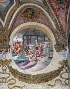 Um dos afrescos da Câmara dos Ventos ou do Zodíaco de Giulio Romano