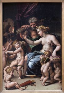 Vénus e Vulcano (óleo sobre tela) de Giulio Romano