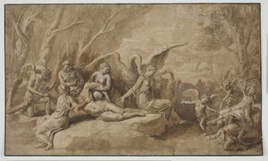 Vênus lamentando a morte de Adonis de Giulio Romano