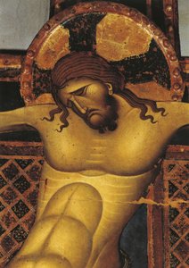 Grande plano de um mural de Jesus Cristo, Igreja São Domingos, Giunta Pisano, Bolonha, Emilia Romagna, Itália