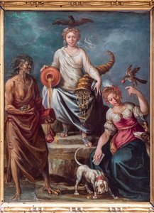Abundância, com Avareza e Ociosidade de follower of Giuseppe Cesari