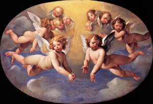 Glória dos anjos por Giuseppe Cesari (1568-1640) de Giuseppe Cesari