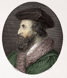 Retrato do médico, poeta e humanista italiano Girolamo Fracastoro (Hieronymus Fracastorius ou Jerome Fracastor) (1478/83-1553) Gravura Colecção Privada de Giuseppe (after) Longhi