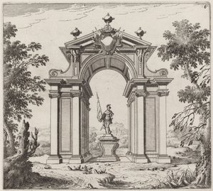 Arco do triunfo em uma paisagem