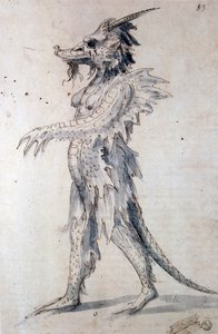 Figurino de fantasia de dragão, século XVI