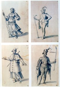 Figurinos para personagens alegóricos, século XVI