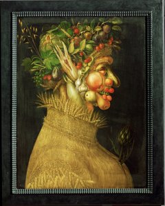 verão, alegoria (pintura sobre madeira de tília) de Giuseppe Arcimboldo