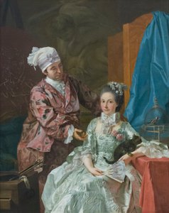 Autorretrato com a mulher, c.1757 (óleo sobre tela)