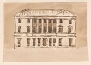 Elevação de uma mansão da cidade de Giuseppe Barberi