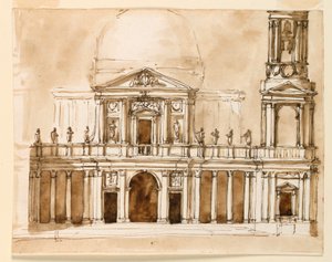 Elevação de uma igreja de Giuseppe Barberi