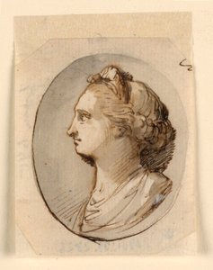 Retrato de busto de uma mulher clássica de Giuseppe Bernardino Bison