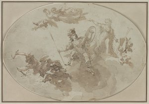 Estudo do teto: alegoria da paz e da guerra de Giuseppe Bernardino Bison
