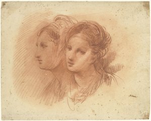 Duas cabeças de mulheres de Giuseppe Bernardino Bison