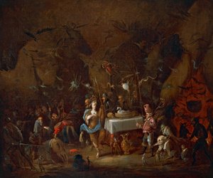 As bruxas encontram-se, por Giuseppe Bernardino Bison (1762-1844), óleo sobre tela, Itália