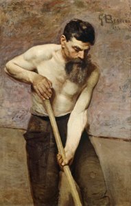 Escavadora de valas, de Giuseppe Bertini (1825-1898), óleo sobre tela