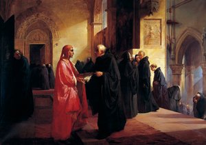 Reunião entre Dante (1265-1321) e Fra Ilario