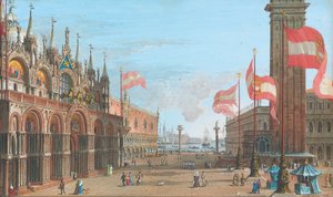 Vista da Praça de São Marcos, Veneza, com o Palazzo Ducale e Campanile, 1828