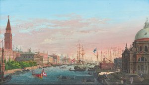 Vista do Grande Canal, Veneza, com o Palazzo Ducale e a Saudação