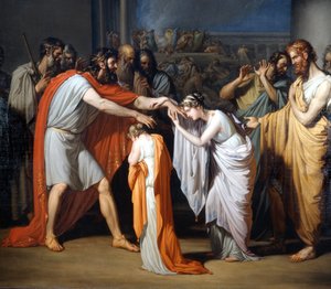 Édipo cego encontra suas filhas Pintura de Giuseppe Bossi (1777-1815), Villa Comunale di Trezzo Sull