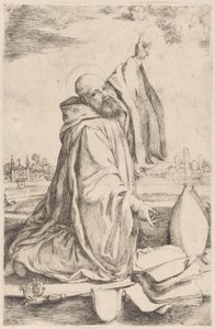 Um santo bispo da ordem beneditina..., 1620-30.