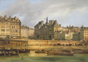 Prefeitura e aterro, Paris, 1828