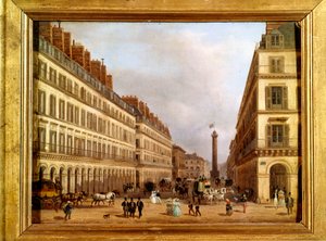 La rue Castiglione em Paris em 1829 (pintura) de Giuseppe Canella