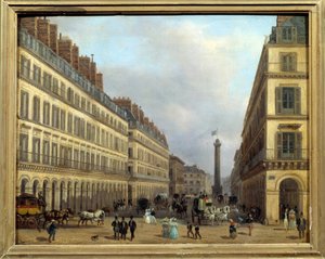 Rue Castiglione, em Paris, em 1829. Pintura de Giuseppe Canella (1788-1847) de Giuseppe Canella