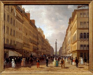 Vista da rue de la Paix em Paris pintura de Giuseppe Canella (1788-1847) 1830 Sol. 0,31x0,16 m Paris, Musee Carnavalet - Vista da Rue de la Paix em Paris. Pintura de Giuseppe Canella (1788-1847)