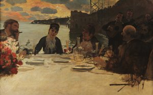 Italiano:  Pranzo a Posillipo Almoço no Posillipo de Giuseppe de Nittis