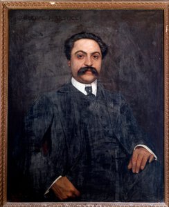 Retrato de Giuseppe Martucci (1856-1909) compositor, maestro, pianista e professor italiano Pintura de Giuseppe de Sanctis (1858-1924) 1904 Bolonha, museo musicale civico de Giuseppe De Sanctis