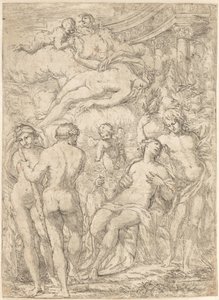 Alegoria com figuras mitológicas