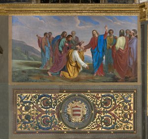 Presbitério, Giueppe Diotti, Entrega de chaves a Pietro 1834 de Giuseppe Diotti