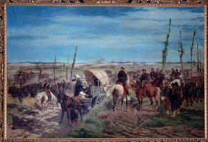 Acampamento militar italiano na batalha de Magenta, em 1859 (óleo sobre tela