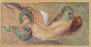 Eve Aquarela de Giuseppe Giglioli (1881-1930) Dim 11x23 cm Genes, Galleria d