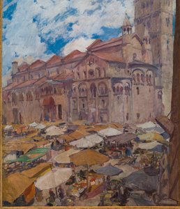 Praça Grande em Modena (pintura a óleo sobre tela)