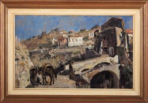 Paisagem (óleo sobre painel) de Giuseppe Graziosi