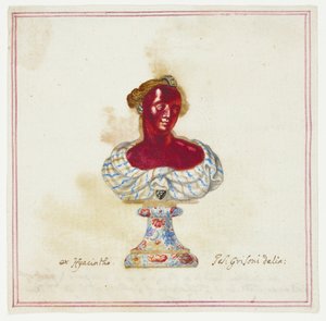 Esboço do busto antigo com jóias da coleção Medici, Florença de Giuseppe Grisoni